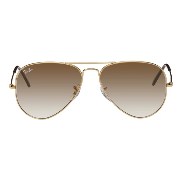 RAY-BAN Gold Aviator Sunglasses - Picture 2 of 14